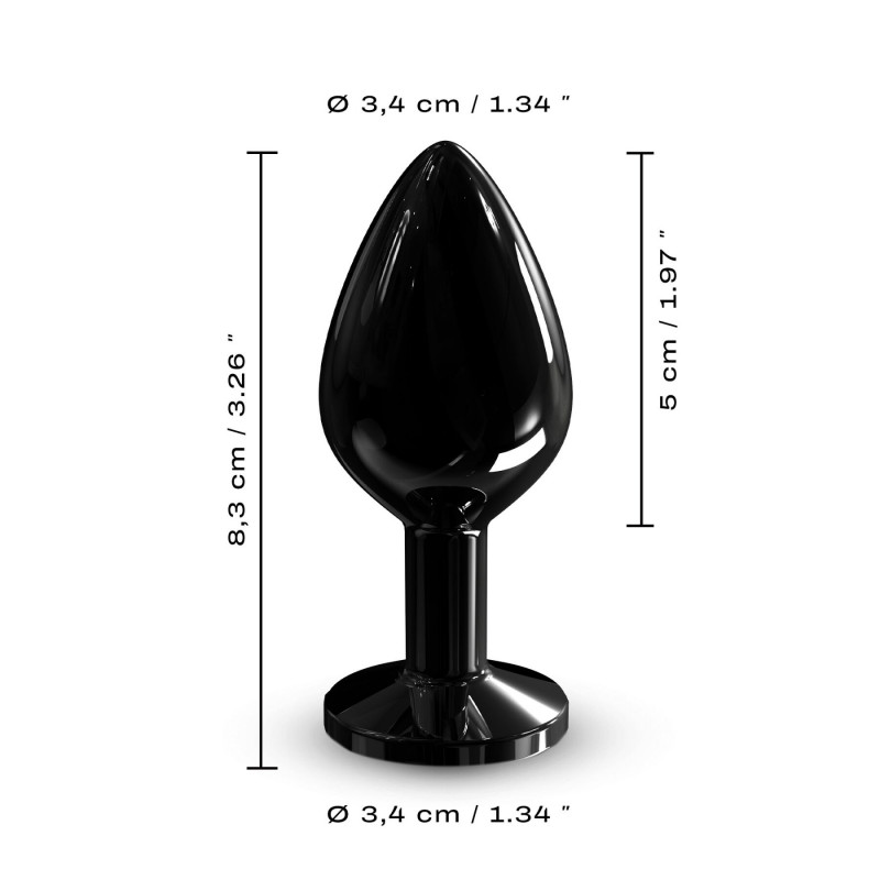 Анальна пробка Dorcel Diamond Plug Металева з кристалом Black M - упаковка
