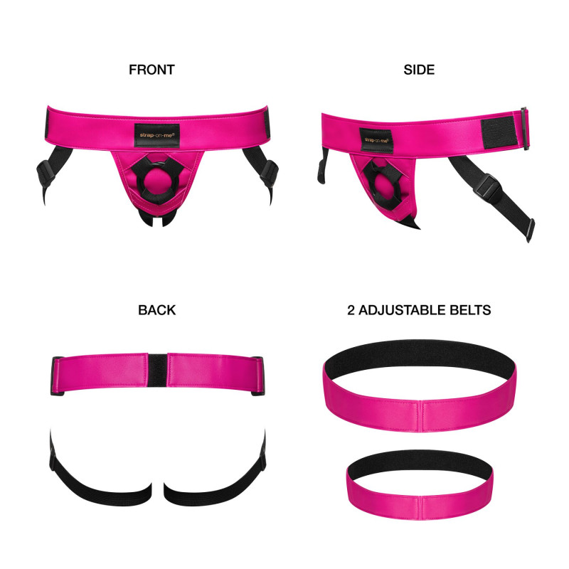 Труси для страпона Strap-On-Me Harness Curious Fuchsia - вид збоку, деталі крою, посадка