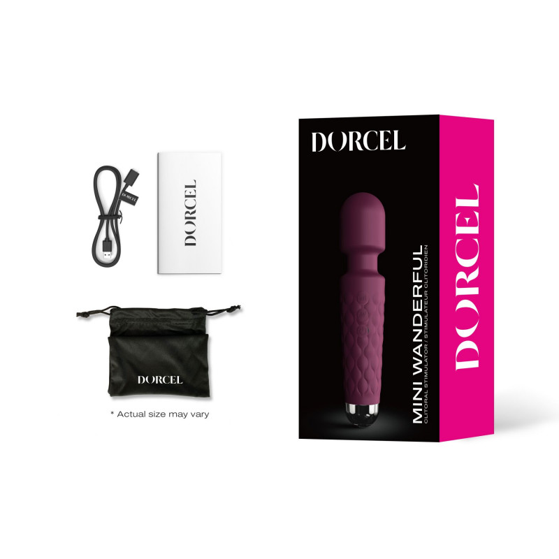 Мінівібромасажер Dorcel Wand Mini Wanderful Plum, показано елементи управління