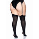 Текстура щільних непрозорих панчіх Leg Avenue Nylon Thigh Highs Black, plus size