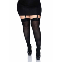 Чулки Leg Avenue Nylon Thigh Highs Black, больших размеров