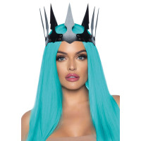 Корона злої королеви Leg Avenue Faux leather spiked crown Black, штучна шкіра, заклепки