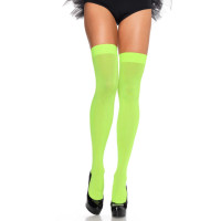 Чулки Leg Avenue Плотные неоновые Nylon Thigh Highs Neon Green, one size