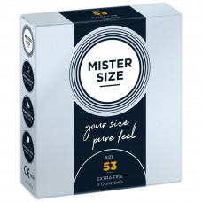 Презервативи Mister Size Pure Feel, розмір 53, 3 шт, товщина 0,05 мм — Keks-Hub