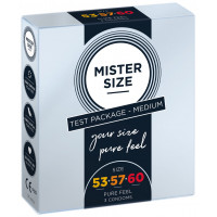 Набір презервативів Mister Size pure feel 53–57–60 мм, 3 шт, товщина 0,05 мм
