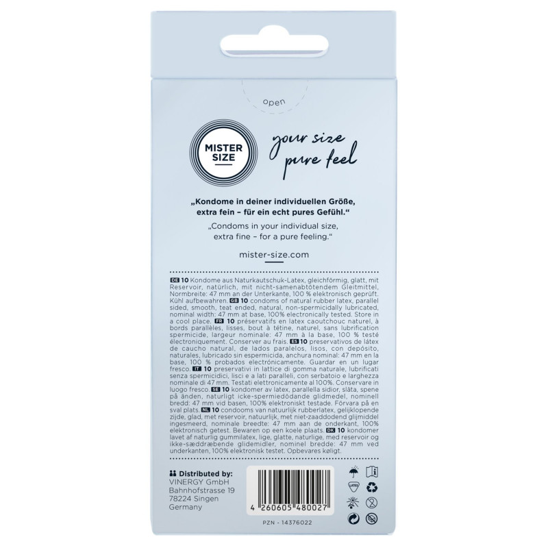 Презервативи Mister Size Pure Feel 47 (10 шт) - вигляд окремого презерватива, текстура