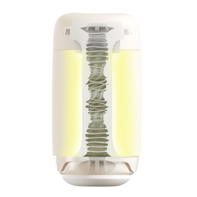 Упаковка мастурбатора Tenga PUFFY LATTE BROWN, біло-коричнева