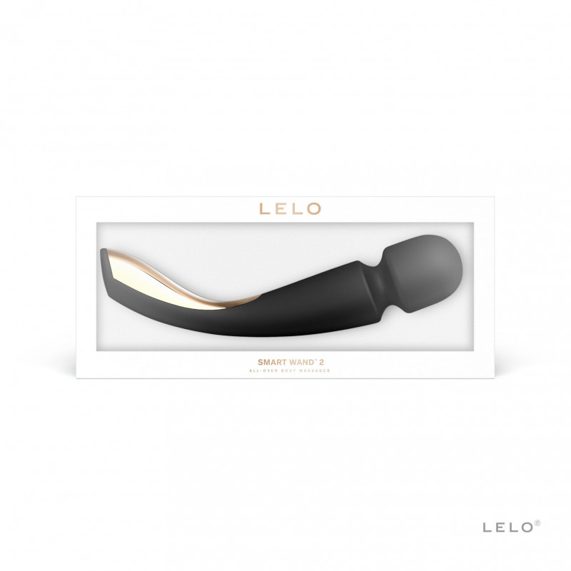 LELO Smart Wand 2 Medium Black, детальний вигляд збоку, ергономічна форма
