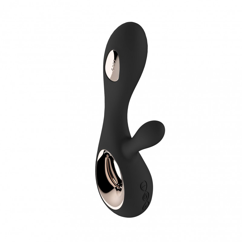 Вібратор LELO Soraya Wave Black у детальному вигляді збоку, що демонструє його вигнуту форму