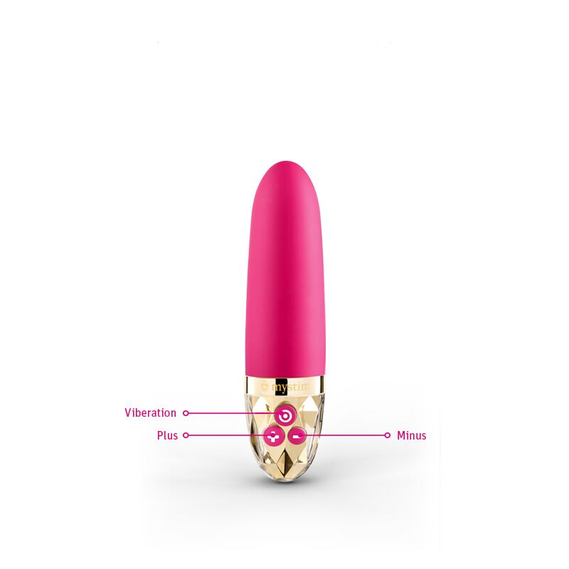 Вібратор Mystim Sleak Freak Pink в руці, демонстрація розміру