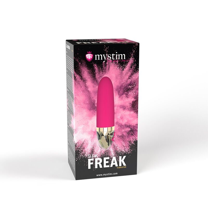 Вібратор Mystim Sleak Freak Pink, вид зверху, фокус на кнопку керування