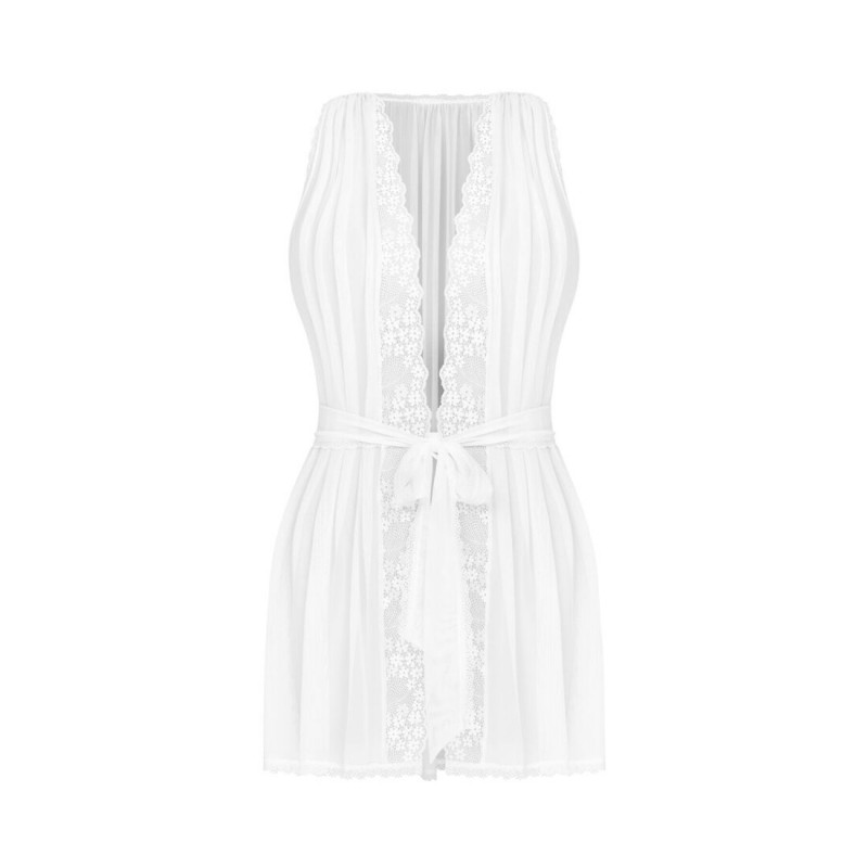 Текстура ткани полупрозрачного пеньюара Obsessive Heavenly peignoir M/L, демонстрирующая мягкость и качество