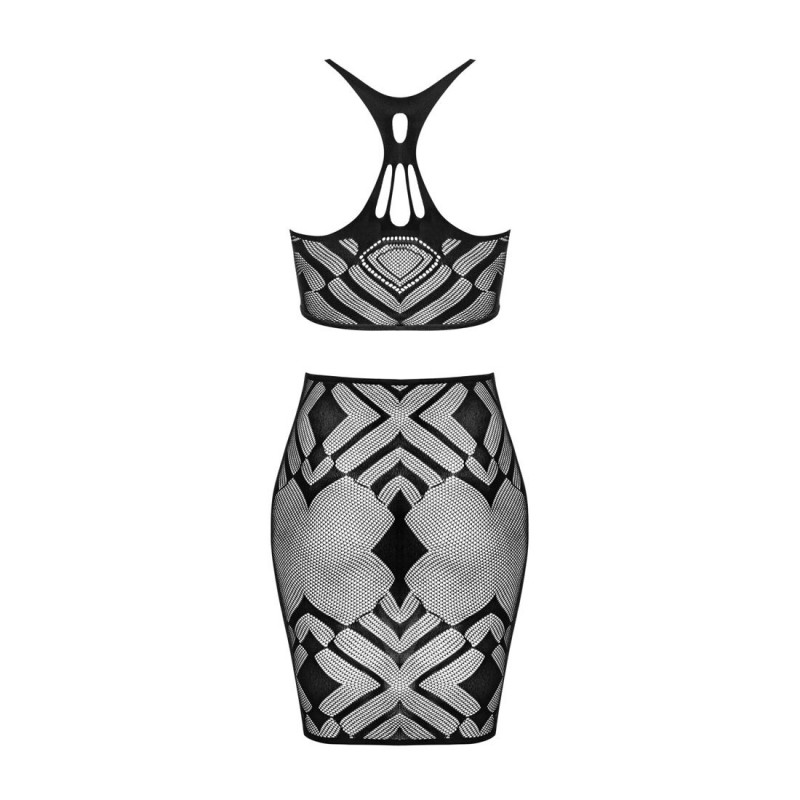 Упаковка еротичного комплекту Obsessive K101: стильна коробка бренду Obsessive, комплект топ та спідниця S/M/L