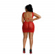 Сукня-бодістокінг Moonlight Plus Model 08 XL-XXXL Червона - витончений вигляд збоку, що підкреслює фігуру