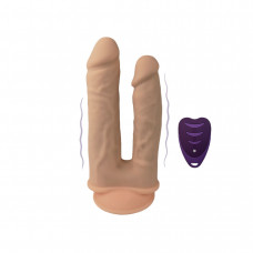 Подвійний фалоімітатор SilexD Double Gusto Vibro Flesh (8 & 7 см) + LRS