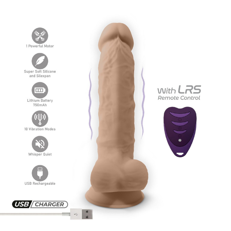 Фалоімітатор SilexD Vetus Vibro Flesh, двошарова структура, гнучкість