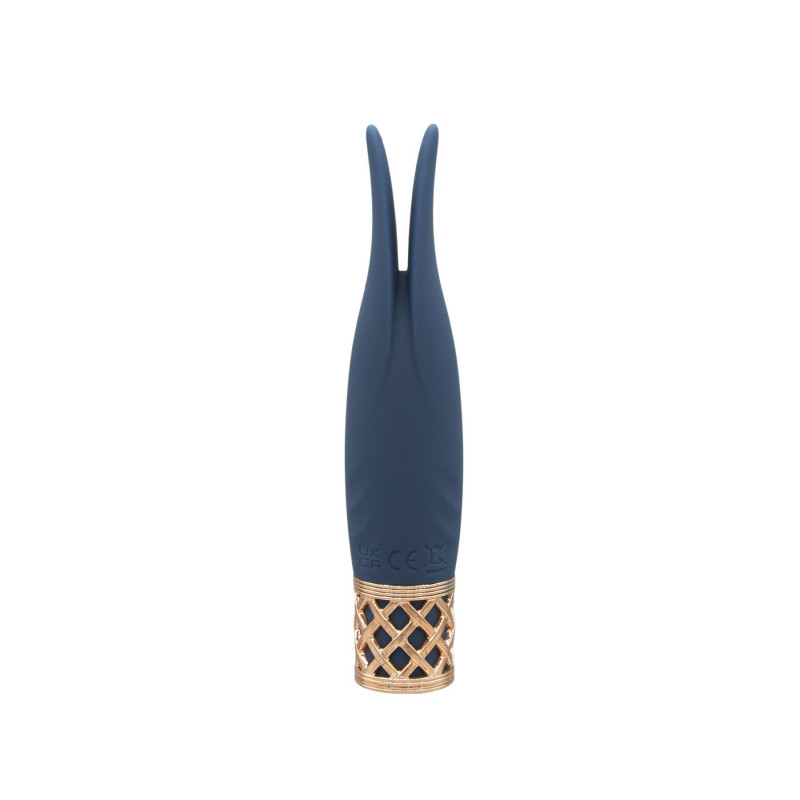 Клиторальный вибратор Pillow Talk Secrets Playful с гибкими ушками - вид сбоку, демонстрирующий изогнутую форму