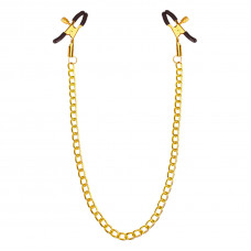 Затискачі для сосків з ланцюжком Feral Feelings Classic, золото/чорний — Keks-Hub