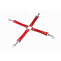 Хрестовина Feral Feelings 4 Way Connector, натуральна шкіра, червона