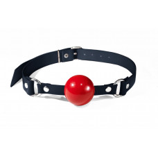 Кляп силіконовий Feral Feelings Silicon Ball Gag Black/Red, чорний ремінець, червона кулька — Keks-Hub