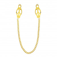 Зажимы для сосков с цепочкой Feral Feelings Clover, золото/белый