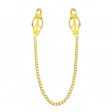 Затискачі для сосків з ланцюжком Feral Feelings Clover, золото/білий — Keks-Hub