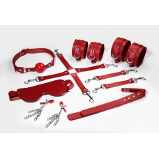 Набір BDSM Feral Feelings Kit 7 Red з наручниками, маскою, падлом, кляпом — Keks-Hub
