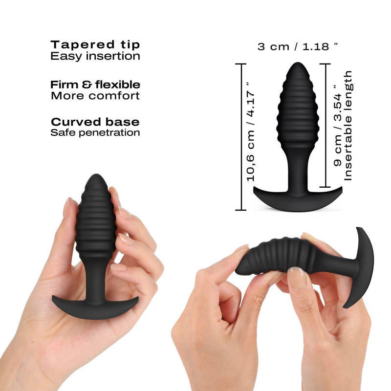 Dorcel SPIRAL PLUG: детальний вигляд анальної пробки, силіконова текстура, діаметр 3 см