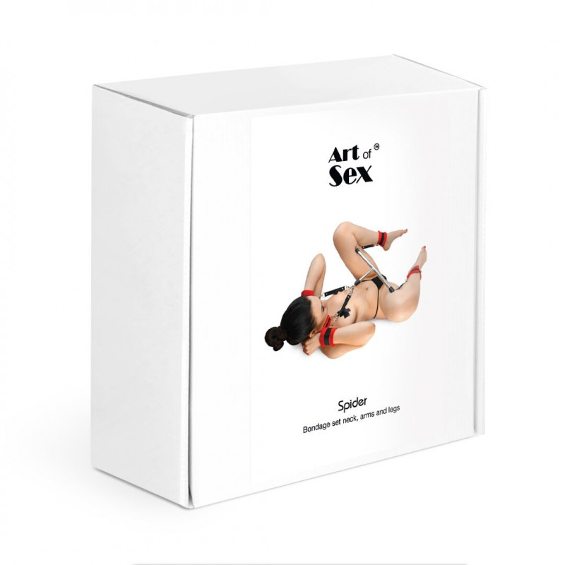 Упаковка розпорки Art of Sex Bondage Set Spider, демонстрація комплектації