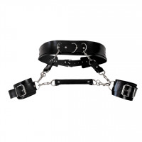Шкіряний пояс з наручниками Art of Sex Kasta XS-M чорний