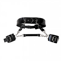 Шкіряний пояс з наручниками Art of Sex Kasta чорний L-2XL