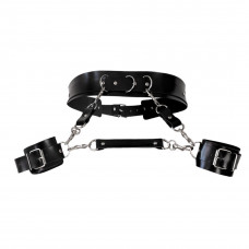 Шкіряний пояс з наручниками Art of Sex Kasta чорний L-2XL — Keks-Hub