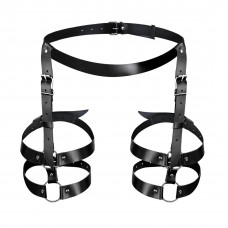 Шкіряні гартери Art of Sex - Melani Leather garters, Чорні XS-M — Keks-Hub