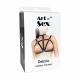 Портупея жіноча Art of Sex Delaria Leather harness чорна, текстура шкіри та фурнітури