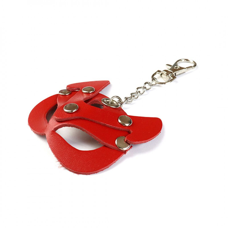 Брелок Art of Sex Kitty, червоний, вид збоку, демонструє його компактні розміри та карабін