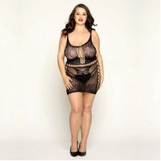 Сітчаста сукня JSY Емілі Plus Size з метеликами Black, імітація шнурівки, мереживо