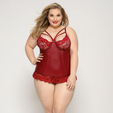 Сексуальний корсет зі стрепами JSY Гаряча Тейлор Plus Size, Red, мереживо, стрінги — Keks-Hub