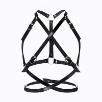 Портупея жіноча Art of Sex Agnessa Leather harness, Чорний L-2XL