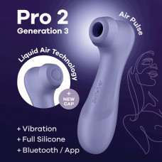 Вакуумний кліторальний стимулятор Satisfyer Pro 2 Generation 3 Liquid Air Connect, бузковий — Keks-Hub