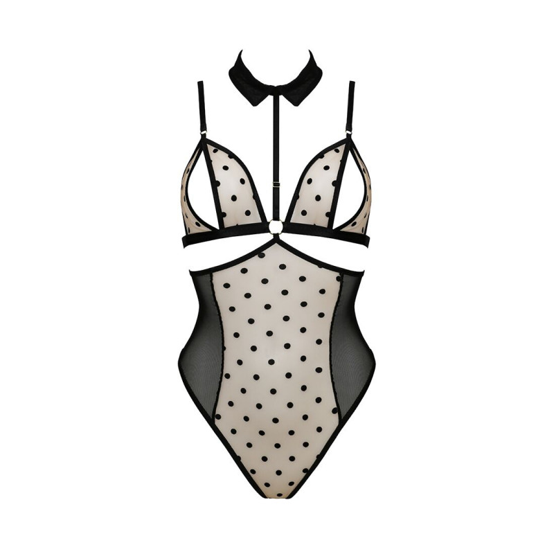 Текстура тканини боді Passion DOMINICA BODY L/XL, бежеве