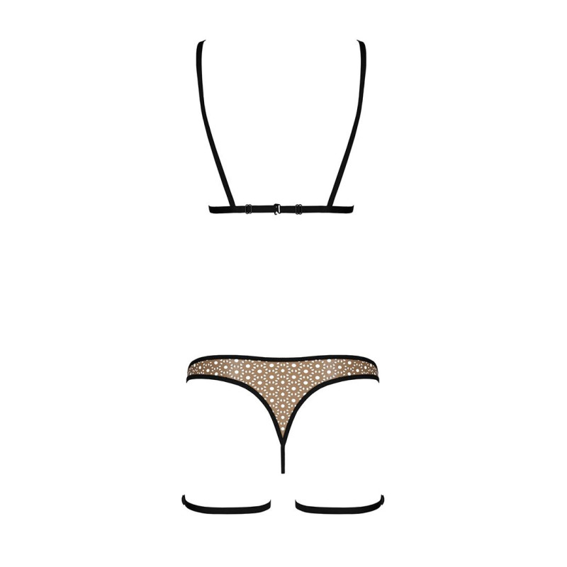 Еротична білизна Passion GABI SET XXL/XXXL бежевого кольору: комплект у елегантній фірмовій упаковці Passion