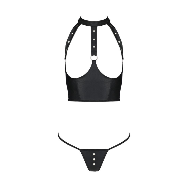 Текстура матеріалу комплекту білизни Passion GENEVIA SET L/XL black: ніжність та якість