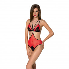 Боді з мереживом Passion PEONIA BODY XXL/XXXL red — Keks-Hub