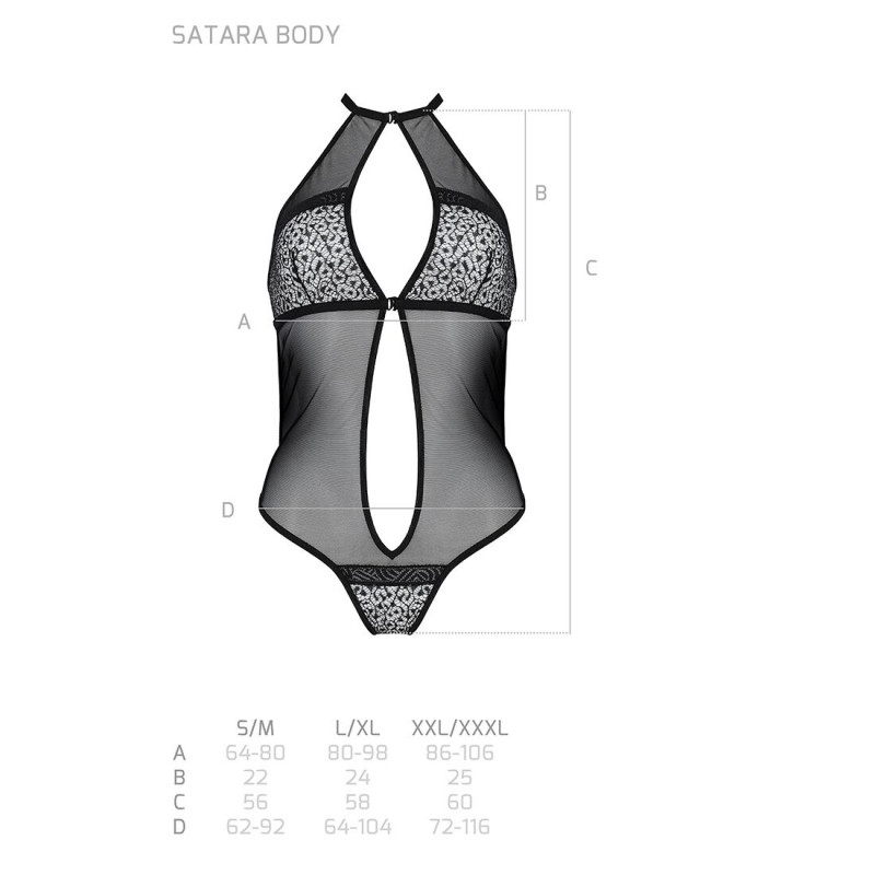 Упаковка боді Passion SATARA BODY L/XL black, бренд Passion
