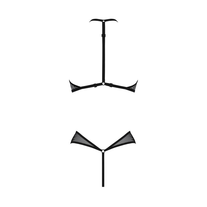 Текстура сітчастого матеріалу боді Passion SATARA BODY S/M black