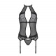 Мереживний корсет Passion SATARA CORSET S/M black: текстура тканини та мережива