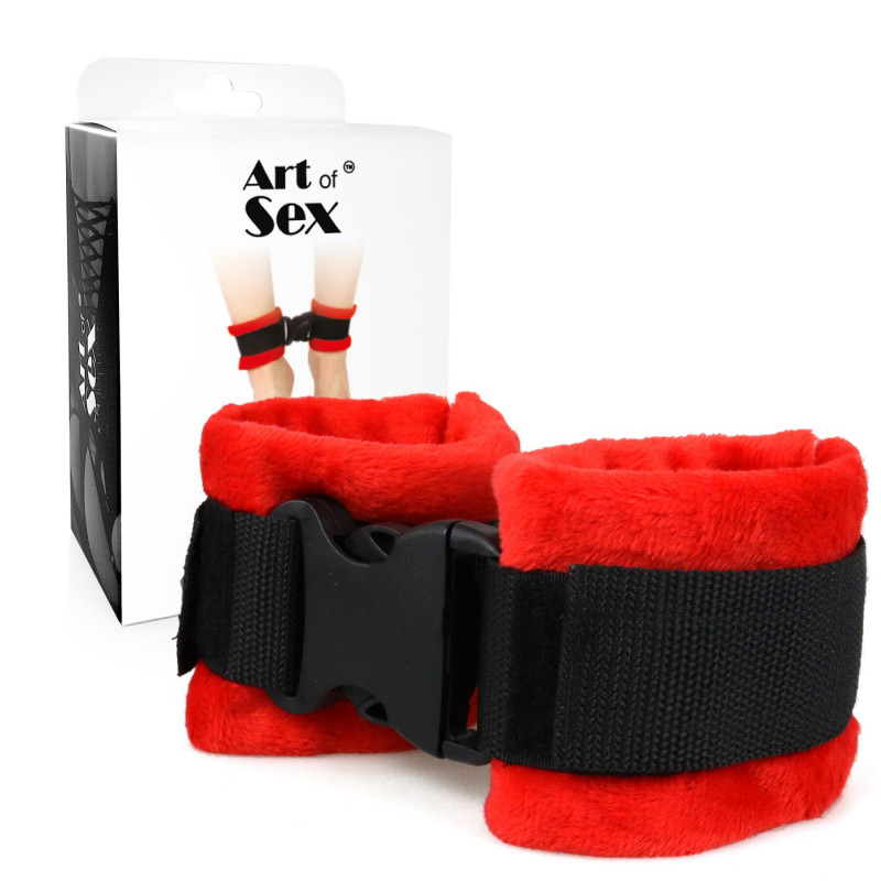 Упаковка поножів Art of Sex Ankle Cuffs Soft Touch Червоні