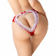 Жіночі трусики Art of Sex - Love червоні, вид збоку, деталі крою, розмір S