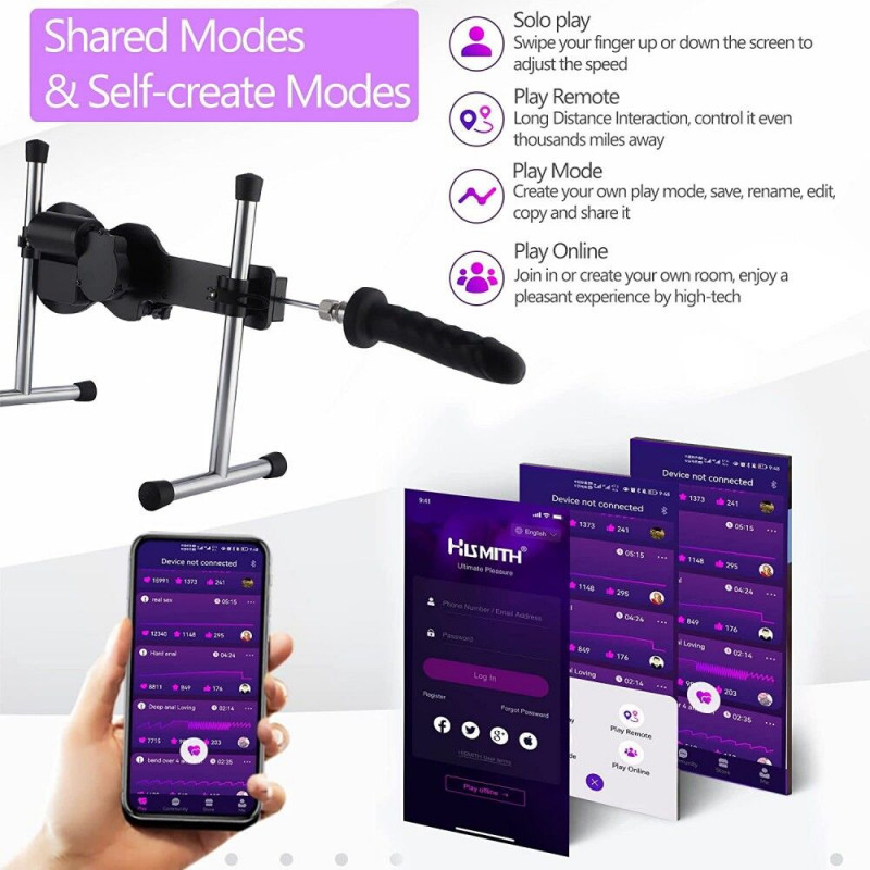 Секс-машина Hismith AK-09 APP: текстура високоякісного силікону фалоімітатора, комфорт та безпека