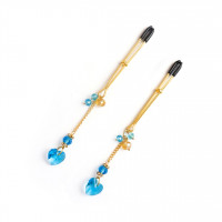 Зажимы для сосков Art of Sex Crystal Heart, синие, золото